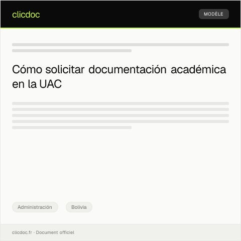 Vista previa del documento Solicitar documentación académica adicional en la Universidad Autónoma de Cochabamba — Administración, Bolivia