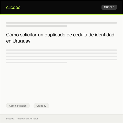 Vista previa del documento Solicitar duplicado de cédula de identidad por extravío — Administración, Uruguay