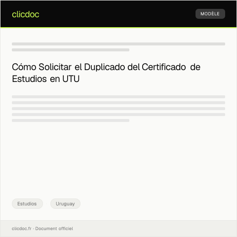 Vista previa del documento Solicitar el duplicado de certificado de estudios en UTU — Estudios, Uruguay