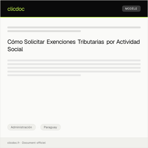 Vista previa del documento Solicitar el reconocimiento de exenciones tributarias por actividad social — Administración, Paraguay
