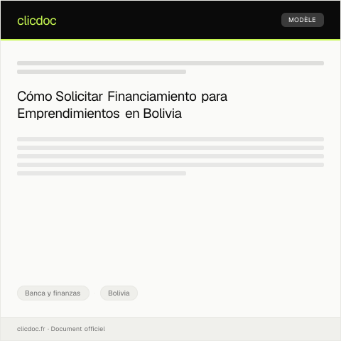 Vista previa del documento Solicitar financiamiento para emprendimientos — Banca y finanzas, Bolivia