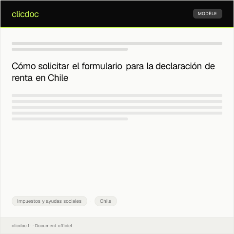 Vista previa del documento Solicitar en línea formulario para declaración de renta — Impuestos y ayudas sociales, Chile