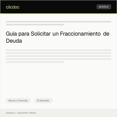 Vista previa del documento Solicitar fraccionamiento o plan de pago en deudas financieras — Banca y finanzas, El Salvador