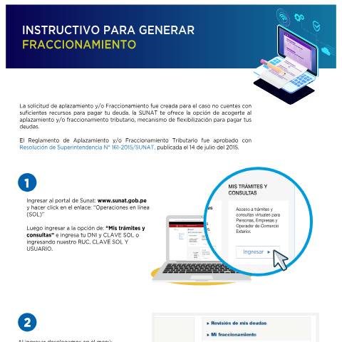 Vista previa del documento Instructivo para solicitar fraccionamiento — OTRAS SOLICITUDES, Perú