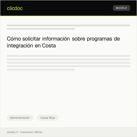 Vista previa del documento Solicitar información sobre programas de integración — Administración, Costa Rica