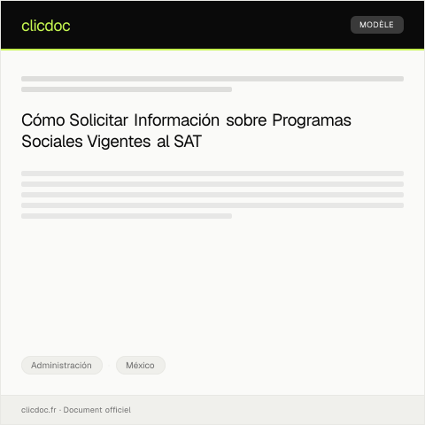 Vista previa del documento Solicitar información sobre programas sociales vigentes — Administración, México
