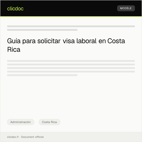 Vista previa del documento Solicitar información y documentación para trámite de visa laboral en Costa Rica — Administración, Costa Rica