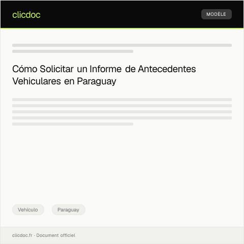 Vista previa del documento Solicitar informe de antecedentes vehiculares — Vehículo, Paraguay