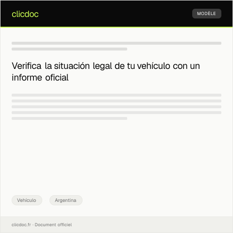 Vista previa del documento Solicitar informe de antecedentes de vehículo en el Registro Nacional de la Propiedad del Automotor — Vehículo, Argentina