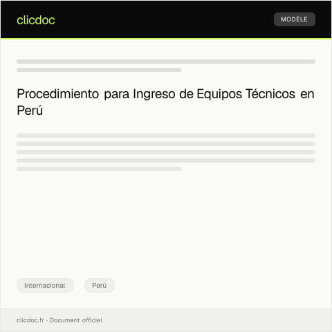 Vista previa del documento Solicitar ingreso de equipo técnico para proyectos en Perú — Internacional, Perú