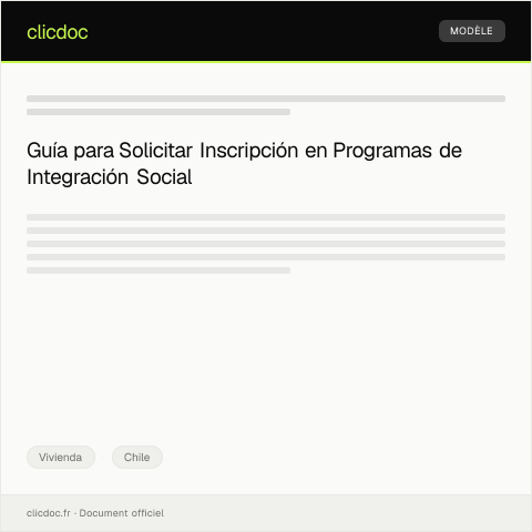 Vista previa del documento Solicitar Inscripción en Programas de Integración Social — Vivienda, Chile