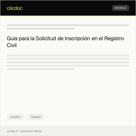 Vista previa del documento Solicitar inscripción en el Registro Civil — Jurídico, España