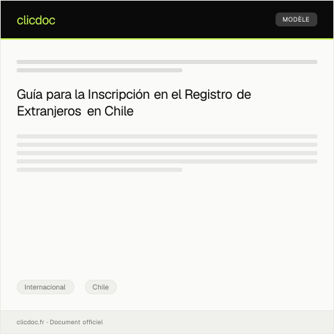 Vista previa del documento Solicitar Inscripción en el Registro de Extranjeros — Internacional, Chile