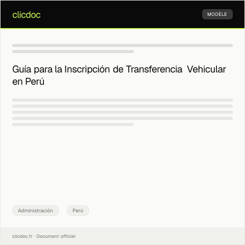 Vista previa del documento Solicitar la inscripción de transferencia vehicular en SUNARP — Administración, Perú