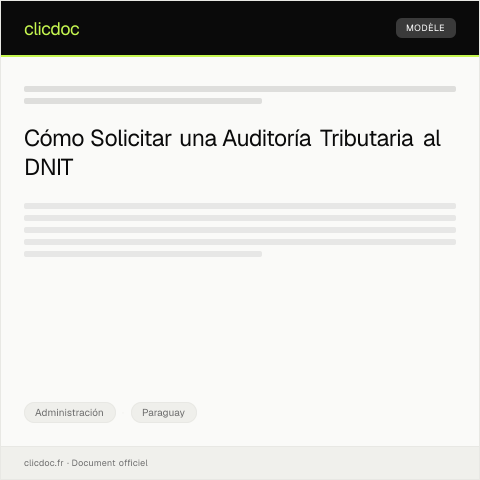 Vista previa del documento Solicitar inspección o auditoría tributaria en caso de inconsistencia en registros — Administración, Paraguay