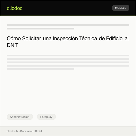 Vista previa del documento Solicitar inspección técnica de edificio — Administración, Paraguay