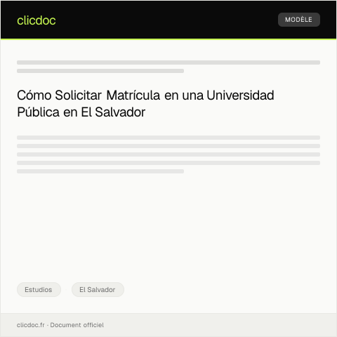 Vista previa del documento Solicitar matrícula en universidad pública para programa de grado — Estudios, El Salvador