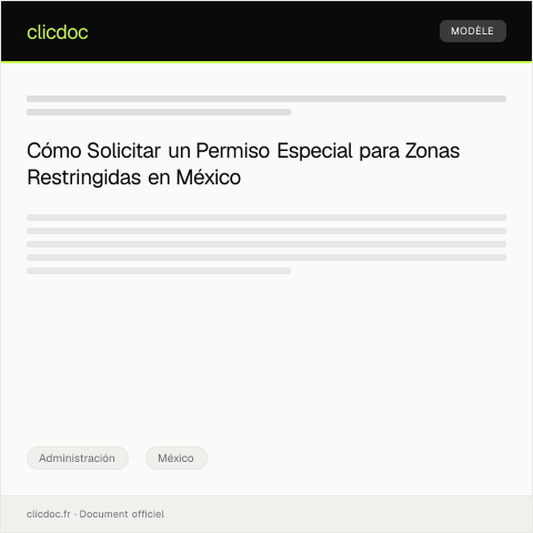 Vista previa del documento Solicitar permiso especial para circulación en zonas restringidas — Administración, México