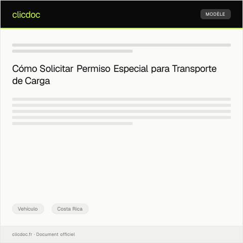 Vista previa del documento Solicitar permiso especial para transporte de carga con vehículo particular — Vehículo, Costa Rica