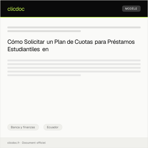Vista previa del documento Solicitar plan de cuotas para préstamos estudiantiles — Banca y finanzas, Ecuador