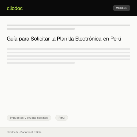 Vista previa del documento Solicitar planilla electrónica para declaración simplificada — Impuestos y ayudas sociales, Perú
