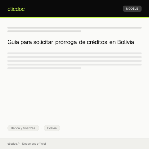 Vista previa del documento Solicitar prórroga para pago de créditos — Banca y finanzas, Bolivia