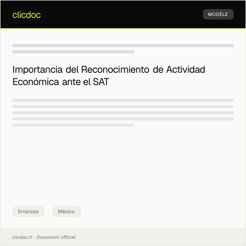 Vista previa del documento Solicitar reconocimiento de actividad económica — Empresa, México