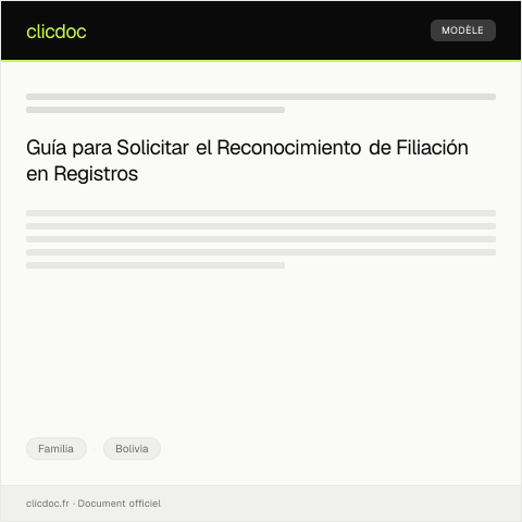 Vista previa del documento Solicitar reconocimiento de filiación en registros civiles — Familia, Bolivia