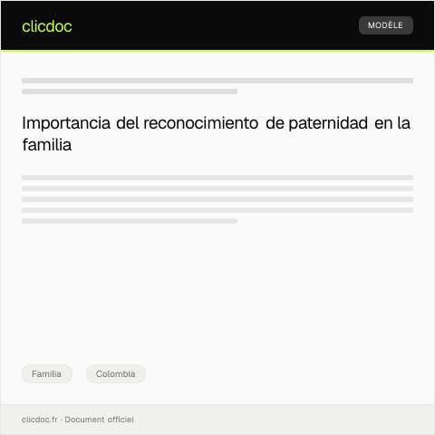 Vista previa del documento Solicitar reconocimiento de paternidad ante la autoridad competente — Familia, Colombia