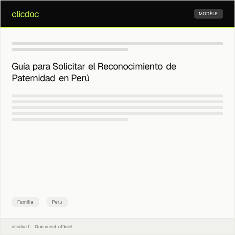 Vista previa del documento Solicitar reconocimiento de paternidad mediante la Reniec — Familia, Perú