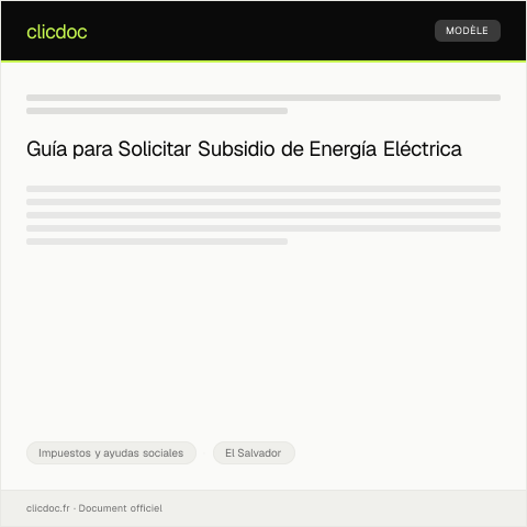 Vista previa del documento Solicitar reconocimiento y reinscripción en el programa de subsidio de energía eléctrica — Impuestos y ayudas sociales, El Salvador