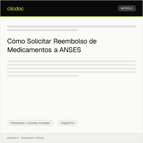 Vista previa del documento Solicitar reembolso del gasto en medicamentos a la ANSES — Impuestos y ayudas sociales, Argentina
