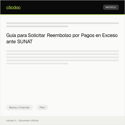 Vista previa del documento Solicitar reembolso por pagos en exceso — Banca y finanzas, Perú