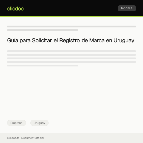 Vista previa del documento Solicitar el registro de marca ante la Dirección Nacional de Propiedad Intelectual — Empresa, Uruguay