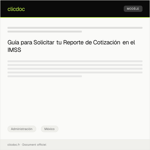 Vista previa del documento Solicitar reporte de cotización en el IMSS — Administración, México