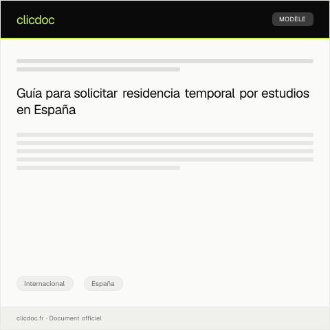 Vista previa del documento Solicitar residencia temporal por motivos de estudios en España — Internacional, España