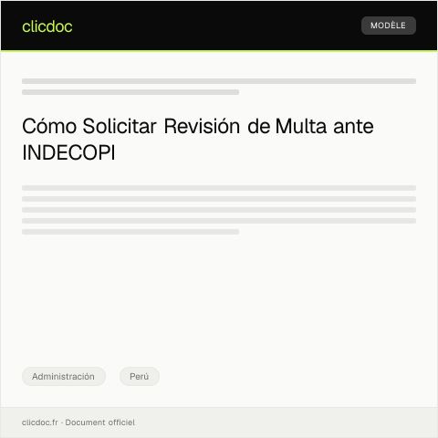 Vista previa del documento Solicitar revisión de multa administrativa ante INDECOPI — Administración, Perú