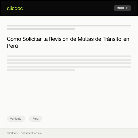 Vista previa del documento Solicitar revisión de multa por infracción de tránsito ante la ATU — Vehículo, Perú