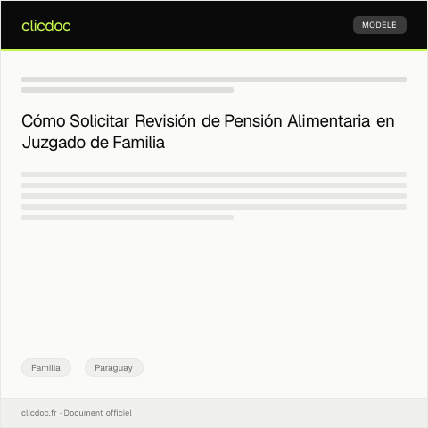 Vista previa del documento Solicitar la revisión de pensión alimentaria en juzgado de familia — Familia, Paraguay