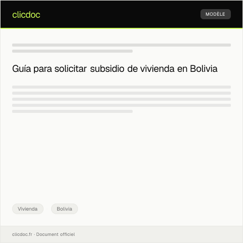 Vista previa del documento Solicitar subsidio para adquisición de vivienda — Vivienda, Bolivia