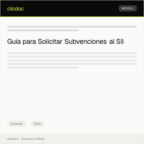 Vista previa del documento Solicitar Subvención o Apoyo Gubernamental — Empresa, Chile