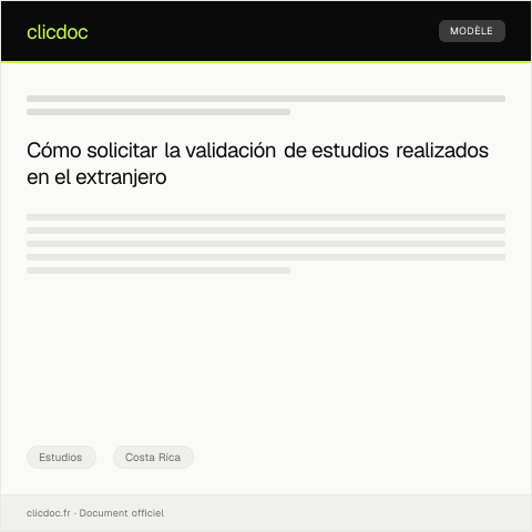 Vista previa del documento Solicitar validación de estudios realizados en el extranjero en el Ministerio de Educación Pública — Estudios, Costa Rica