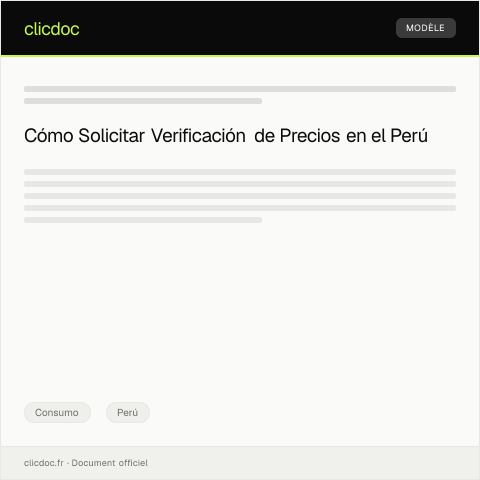 Vista previa del documento Solicitar verificación de precios en establecimientos comerciales — Consumo, Perú