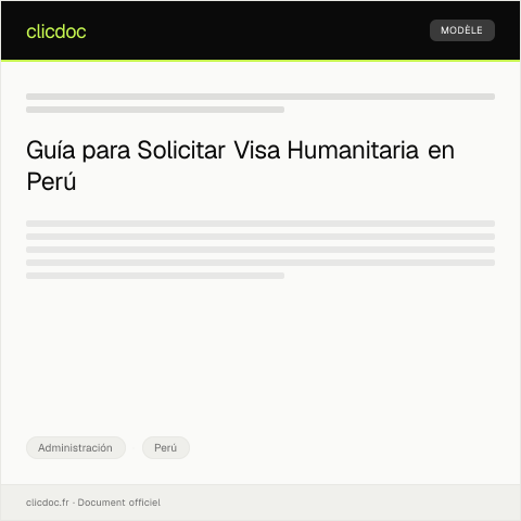 Vista previa del documento Solicitar trámite de visa humanitaria en la embajada — Administración, Perú