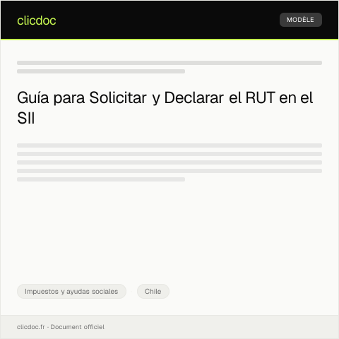 Vista previa del documento Solicitar y declarar el RUT en el Servicio de Impuestos Internos (SII) — Impuestos y ayudas sociales, Chile