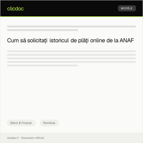 Document preview: Solicitare pentru accesul la istoricul de plăți și operațiuni financiare online — Bănci & Finanțe, România