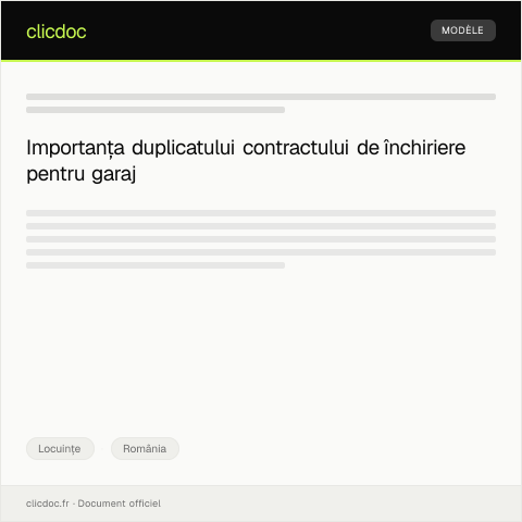 Document preview: Solicitare duplicat contract de închiriere pentru garaj — Locuințe, România