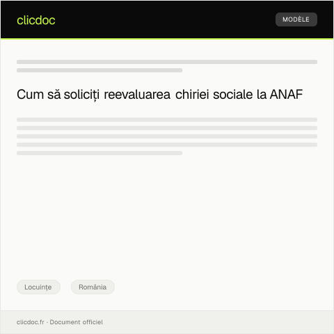 Document preview: Solicitare pentru reevaluarea cuantumului chiriei sociale — Locuințe, România