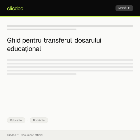 Document preview: Solicitare de transfer a dosarului de la o instituție de învățământ la alta — Educație, România