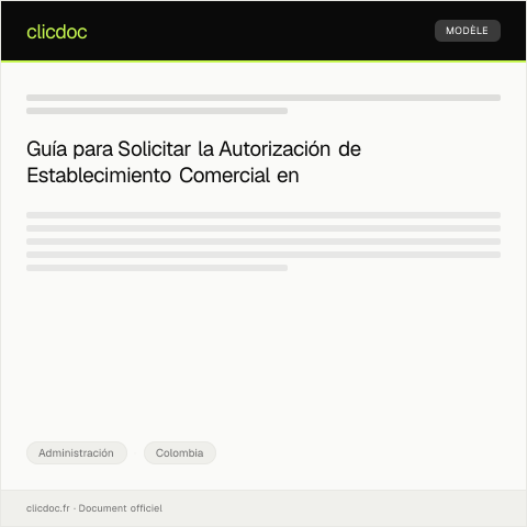 Vista previa del documento Solicitud de autorización para apertura de establecimiento comercial — Administración, Colombia